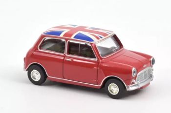 NOREV310521 - MINI COOPER S 1964 rosso tartan con bandiera sul tetto