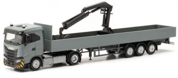 HER316415 - IVECO S-Way ND 4x2 con rimorchio e gru di carico 3 assi grigio