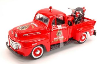 MST32191 - Pick-up FORD F-1 con moto HARLEY DAVIDSON 1936 Vigile del fuoco