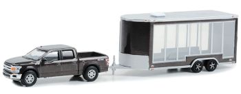 GREEN32280-D - FORD F-150 Lariat 4X4 2020 grigio con rimorchio vetrato della serie HITCH & TOW, in blister