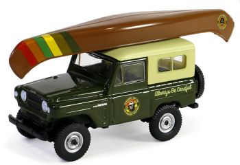 GREEN38060-F - 1980 NISSAN Patrol con canoa sul tetto della serie SMOKEY BEAR in blister