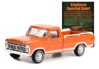 GREEN39110-B - FORD F-100 explorer 1973 arancione dalla serie VINTAGE AD CARS in blister