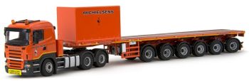 IMC33-0034 - SCANIA R5 6x4 semi pianale 6 assi trasporto zavorra per gru con container MICHELSEN