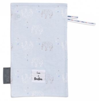 DC3766-2 - MY SAC A DOUDOU in cotone - fantasia elefanti blu