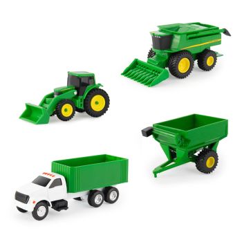 ERT37685-47213 - Set di 4 veicoli JOHN DEERE - Trattore con attacco mietitrebbia e autocarro