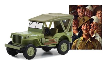 GREEN54080-B - Willys MB JEEP 1945 U.S. Army della serie NORMAN ROCKWELL in blister