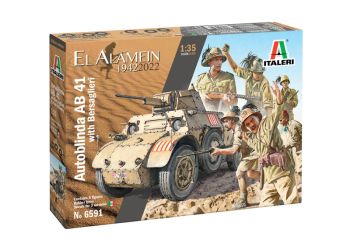 ITA6591 - Modello di Autoblinda AB 41 con Bersaglieri El Alamein da assemblare e verniciare