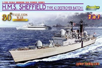 DRA7133 - Cacciatorpediniere HMS Sheffield Type 42 2in1 da assemblare e dipingere