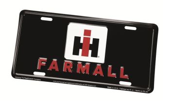 CA7920 - Targa in metallo IH Farmall nera - 30 x 15 cm