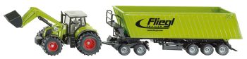 SIK1949 - CLAAS AXION con caricatore e FLIEGL 3 Assi con carrello 2 Assi Ech:1/50