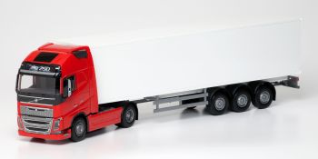 EMEK81135 - VOLVO FH16 750 Globettrotter XL 4x2 rosso con rimorchio a 3 assi