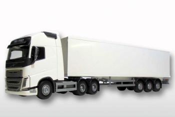 EMEK81232 - VOLVO FH04 6x4 bianco con rimorchio a 3 assi