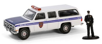 GREEN97160-D - GMC Suburban 2500 1985 Police con figurina della serie THE HOBBY SHOP in blister