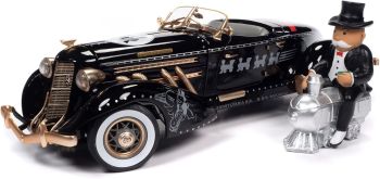 AWSS140 - AUBURN 831 Speedster 1935 MONOPOLY nero e oro con figura