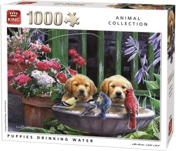 KING05668 - Puzzle 1000 Pezzi cuccioli e uccellini