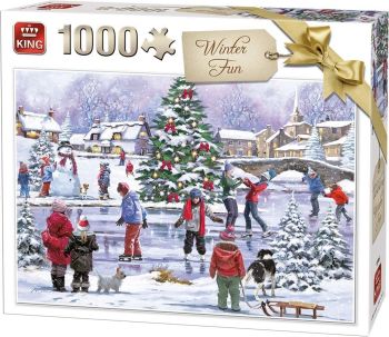 KING55935 - Puzzle 1000 pezzi Divertimento invernale